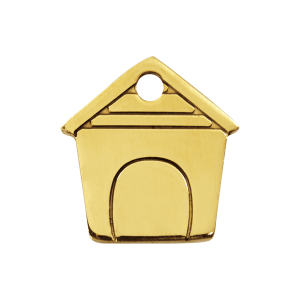 Dog House Dog ID Tag Medium Flat Brass