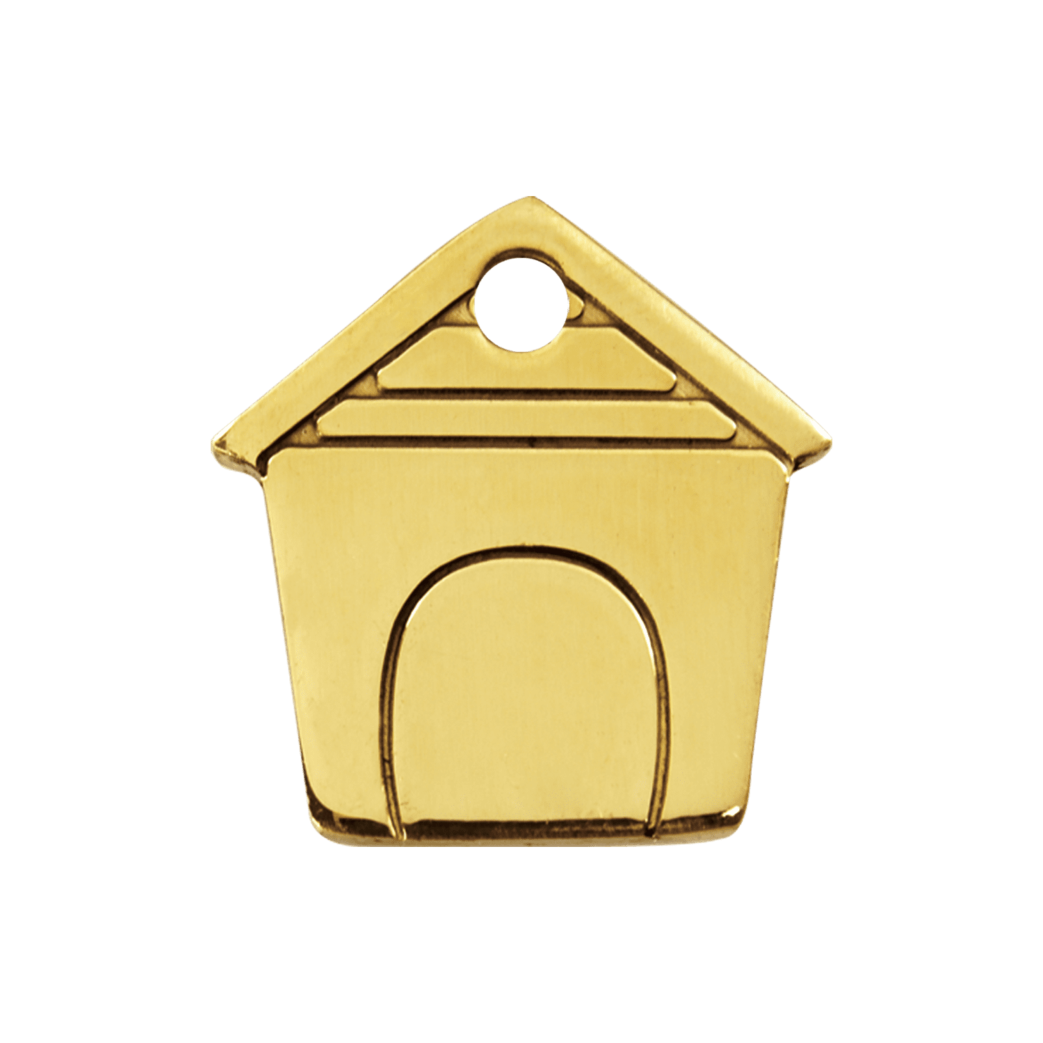 Vue avant - Médaille personnalisée pour chien Red Dingo Laiton plat - Motif Niche - Size M