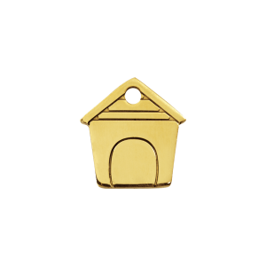 Dog House Cat or Small Dog ID Tag - Small Flat Brass