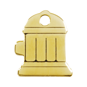 Fire Hydrant Dog ID Tag Large Flat Brass