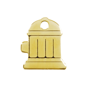Fire Hydrant Dog ID Tag Medium Flat Brass