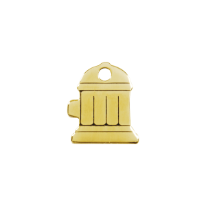 Fire Hydrant Cat ID Tag Small Flat Brass
