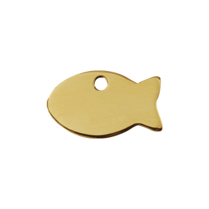 Small Fish Cat ID Tag in Flat Brass