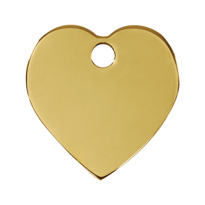 Large Heart Dog ID Tag in Flat Brass