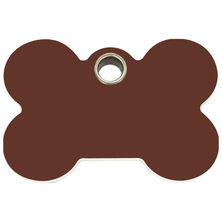 Vue avant - Médaille personnalisable Red Dingo Os Brun Size L pour chien - 04-BN-BR-LG