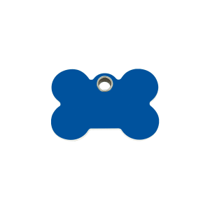 Dark Blue Bone Cat ID Tag Small