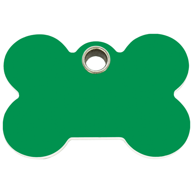 Vue avant - Médaille personnalisable pour chien Red Dingo Os Vert Size L - 04-BN-GR-LG