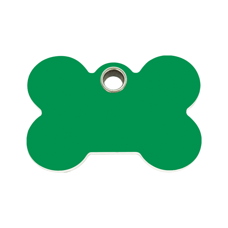 Vue avant - Médaille personnalisable Red Dingo Os vert Size M pour chien - Réf : 04-BN-GR-ME