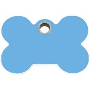 Light Blue Bone Dog ID Tag Large