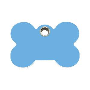 Light Blue Bone Dog ID Tag Medium