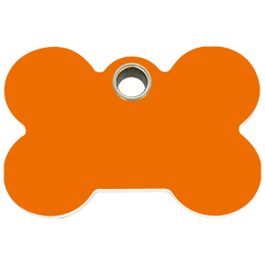 Orange Bone Dog ID Tag Large Flat Plastic