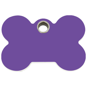 Purple Bone Dog ID Tag Large