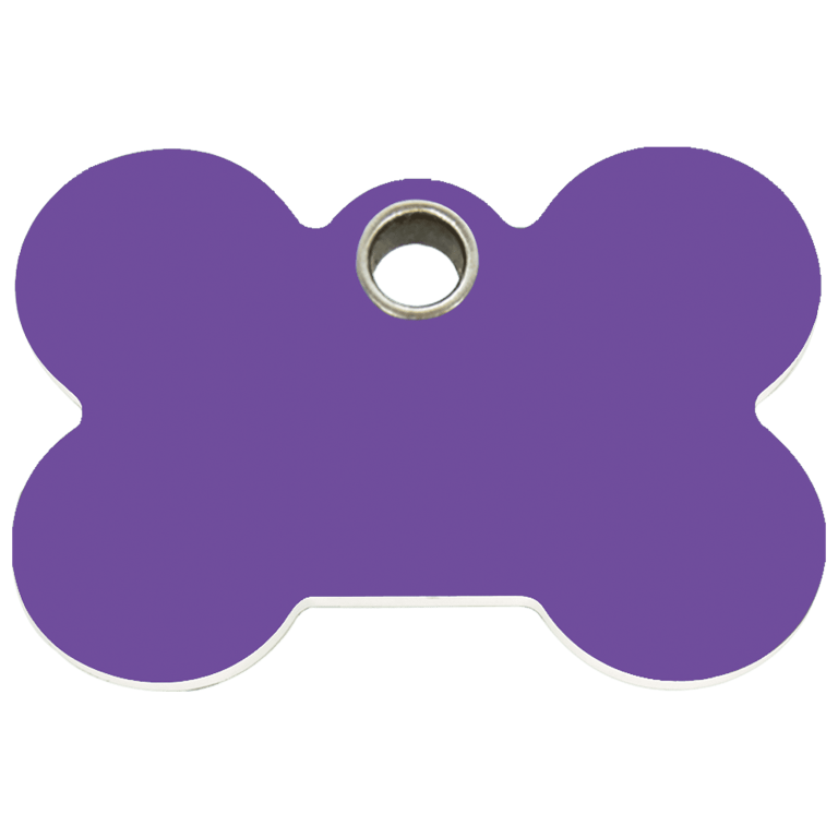 Vue avant - Médaille personnalisée pour chien Red Dingo Os Violet Size L - 04-BN-PU-LG