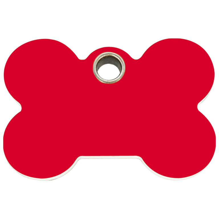Vue avant - Médaille personnalisée pour chien Red Dingo Os Rouge Size L - 04-BN-RE-LG
