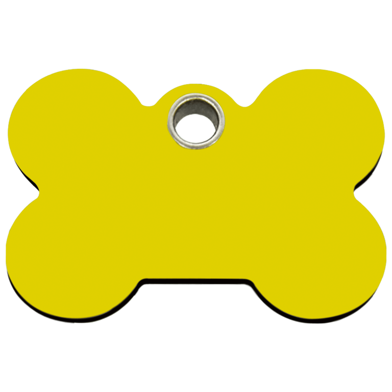 Vue avant - Médaille personnalisable pour chien Red Dingo Os Jaune Size L - 04-BN-YE-LG