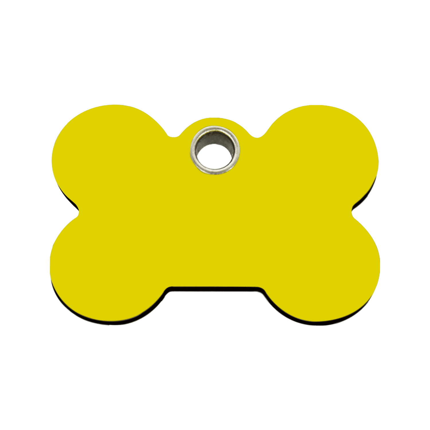 Vue avant - Médaille personnalisable pour chien - Red Dingo Plastique Plat Os Jaune - Size M
