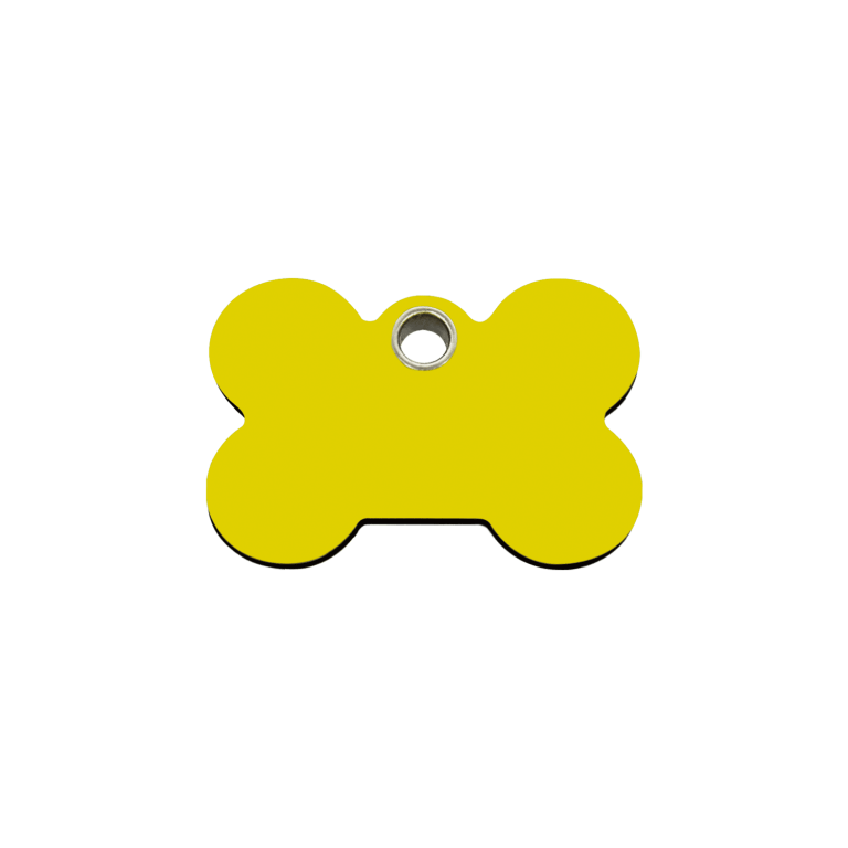 Vue avant - Médaille personnalisable pour chien/chat Red Dingo Os Jaune Size S