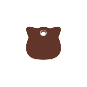 Small Brown Cat Head Plastic Cat ID Tag