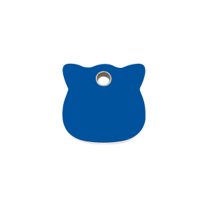 Dark Blue Cat Head Cat ID Tag Small