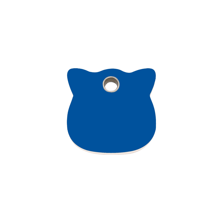 Vue avant - Médaille personnalisée pour chat Red Dingo - Plastique plat bleu foncé - Size S