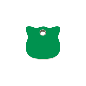 Green Cat Head Cat ID Tag Small