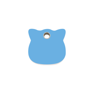 Light Blue Cat Head Cat ID Tag Small
