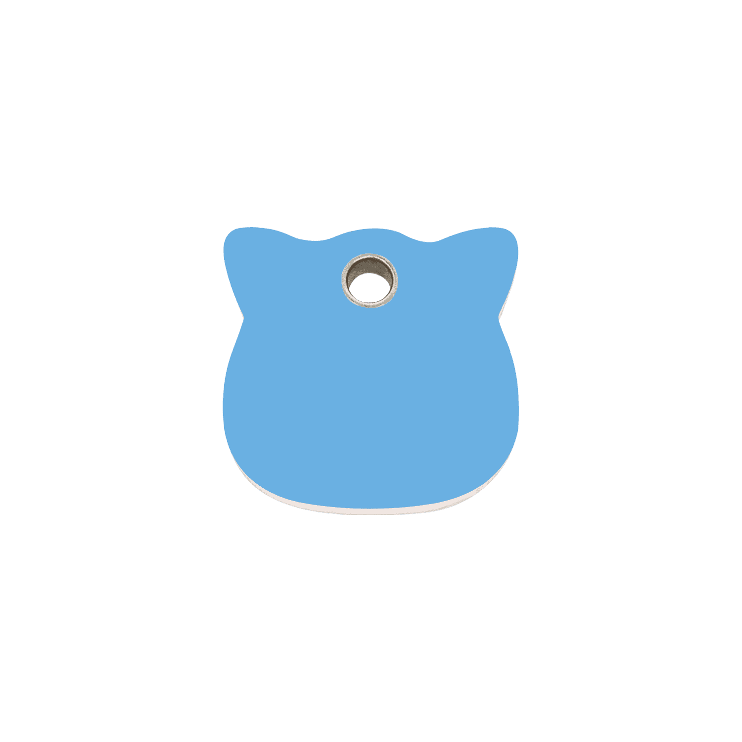 Vue avant - Médaille personnalisable pour chat Red Dingo - Plastique plat bleu clair - Size S