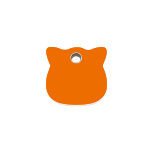 Orange Cat Head ID Tag Small