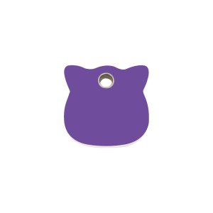 Purple Cat Head Small Plastic ID Tag