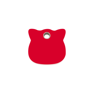 Red Cat Head Small Plastic Cat ID Tag