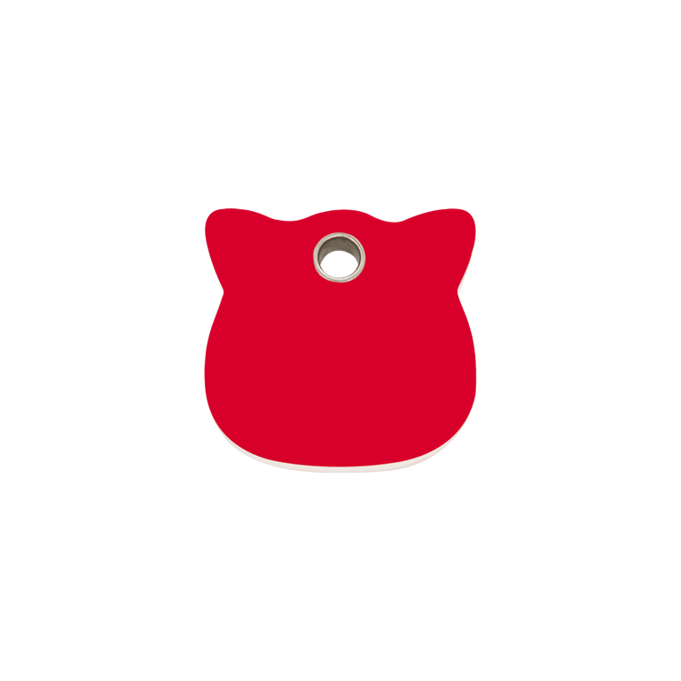 Vue avant - Médaille personnalisée pour chat Red Dingo - Plastique plat rouge - Size S - Gravure incluse