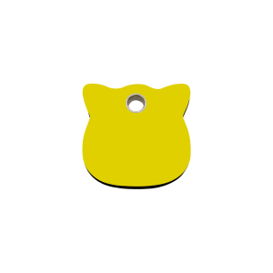 Yellow Cat Head Cat ID Tag Small