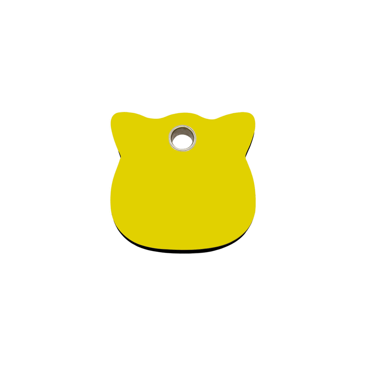 Vue avant - Médaille personnalisée pour chat Red Dingo jaune - Collection Plastique plat - Size S