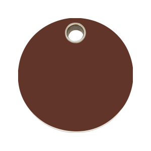 Brown Circle Dog ID Tag Large
