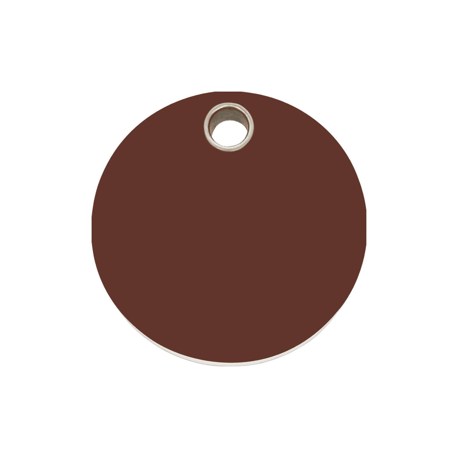 Vue avant - Médaille personnalisable pour chien Red Dingo - Plastique plat brun - Size M - Gravure incluse