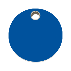 Dark Blue Circle Dog ID Tag Large