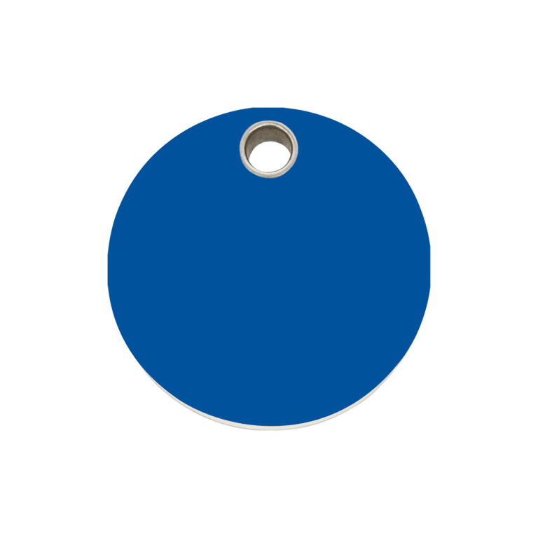 Vue avant - Médaille personnalisable pour chien Red Dingo Plastique plat Cercle Bleu foncé - Size M