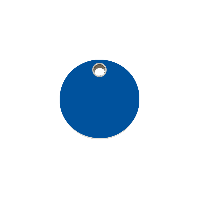 Vue avant - Médaille personnalisée pour chien/chat Red Dingo Plastique plat Cercle Bleu foncé - Size S