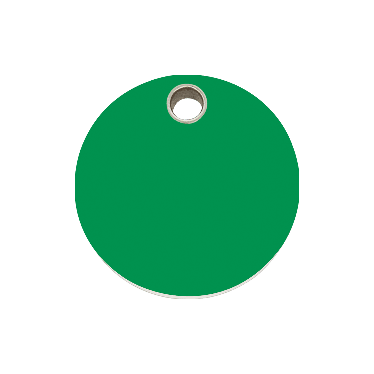 Vue avant - Médaille personnalisée pour chien - Red Dingo 04-CL-GR-ME - Cercle vert - Size M