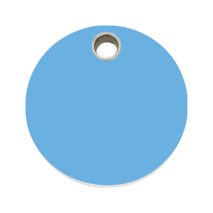 Light Blue Circle Dog ID Tag Large