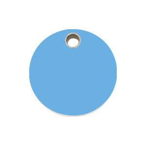 Light Blue Circle Dog ID Tag Medium