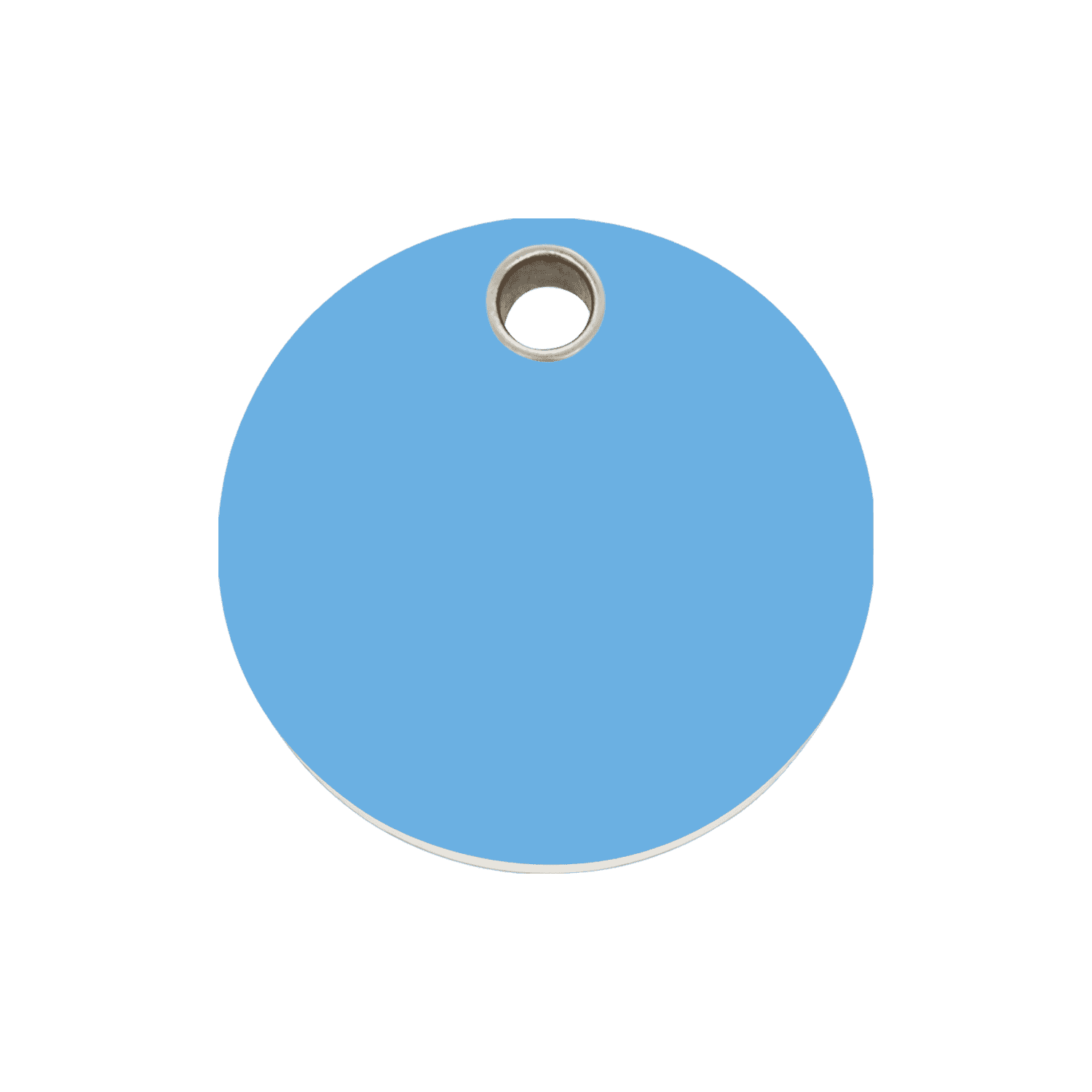 Vue avant - Médaille personnalisable pour chien - Red Dingo Plastique Plat Cercle Bleu Clair Size M