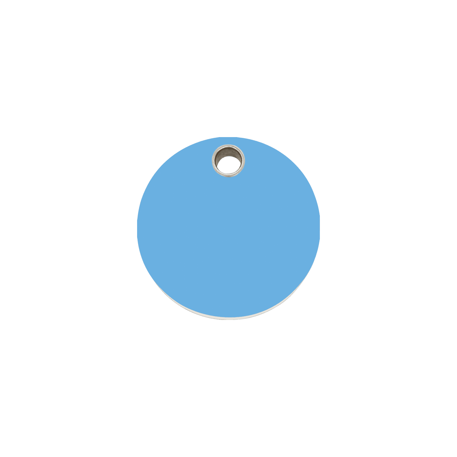 Vue avant - Médaille personnalisable pour chien/chat Red Dingo - Plastique plat bleu clair - Size S - Réf : 04-CL-LB-SM