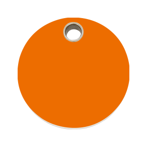 Orange Circle Dog ID Tag Large