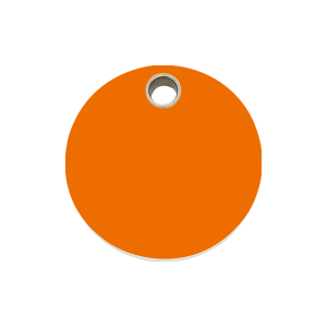 Orange Circle Dog ID Tag Medium
