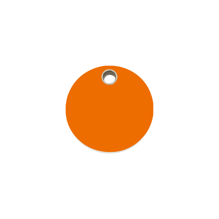 Vue avant - Médaille personnalisable pour chien/chat Red Dingo - Plastique plat orange - Size S