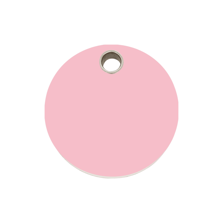 Vue avant - Médaille personnalisée pour chien/chat Red Dingo rose - Gravure incluse - Size M