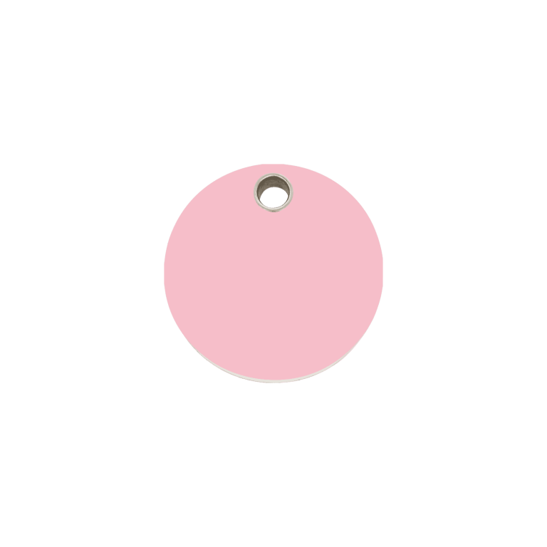 Vue avant - Médaille personnalisable pour chien/chat Red Dingo rose - Size S - Plastique plat