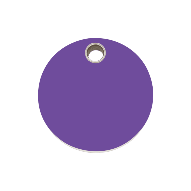 Vue avant - Médaille personnalisée pour chien ou chat - Red Dingo - Plastique plat violet - Size M
