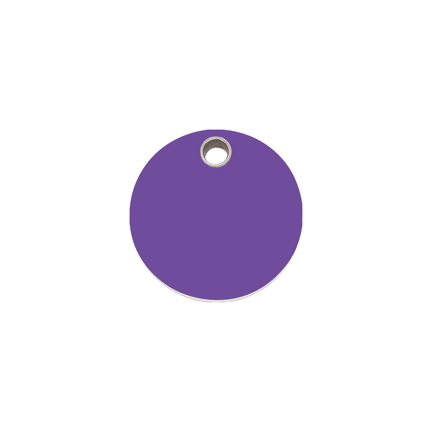 Vue avant - Médaille personnalisée pour chien/chat Red Dingo violet - Size S - Gravure - 04-CL-PU-SM